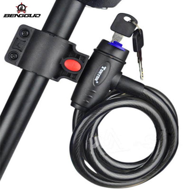 通用TY588自行车锁山地车钢丝锁单车圈型锁防盗锁彩色骑行配件