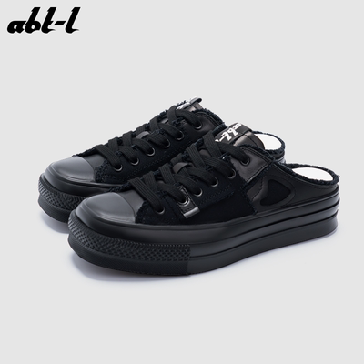 ABT-L增高一脚蹬帆布包头半拖