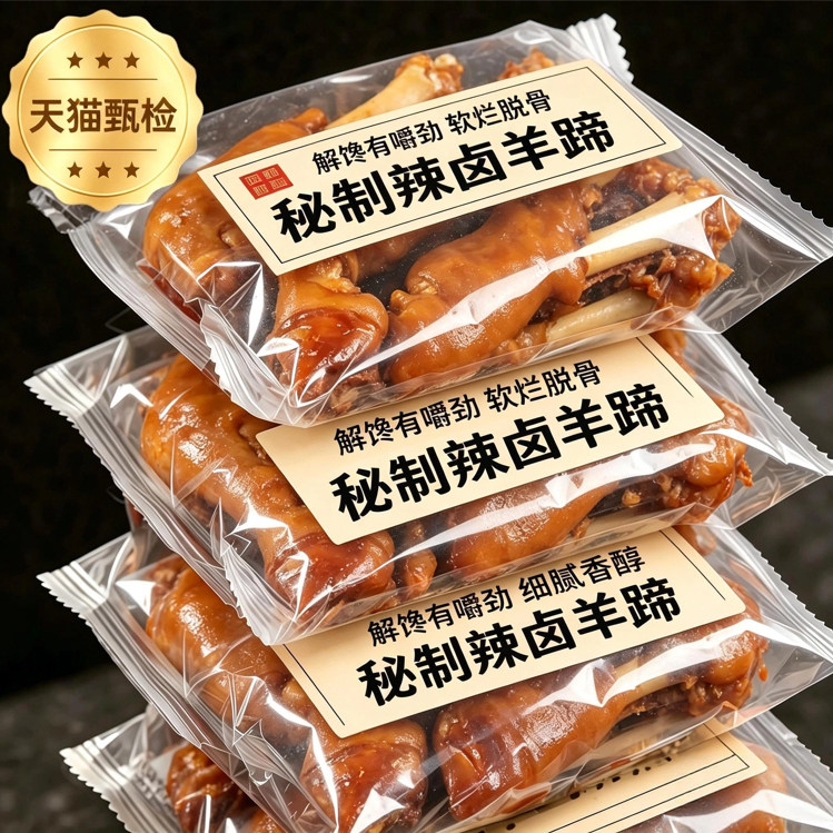 正宗羊蹄整只内蒙古麻辣秘制满筋熟食香辣羊脚即食开袋下酒菜