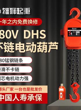 环链电动葫芦雄狮牌80V工业用电葫芦家用小型起重机提升机