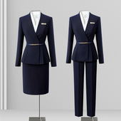 两件套酒店经理珠宝店工作服 高级气质女神范正装 春秋职业西装 套装