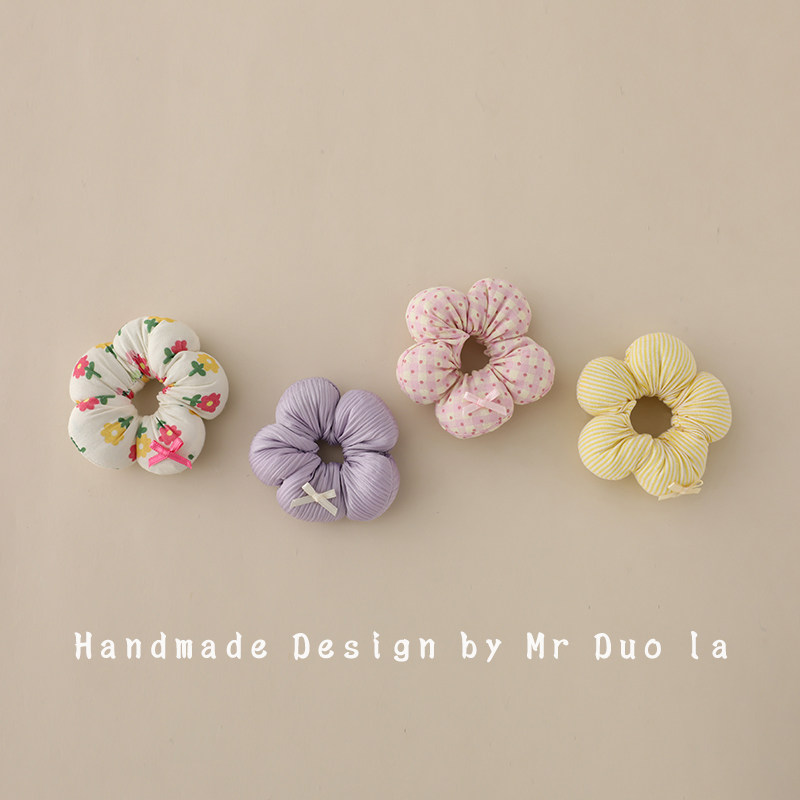 宝宝小肠圈皮筋发绳头绳可爱碎花格子花朵海绵发圈女童丸子头发饰