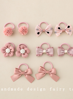 女宝宝蓝色发圈婴儿蝴蝶结发饰儿童发绳头饰女童头绳2025小号皮筋