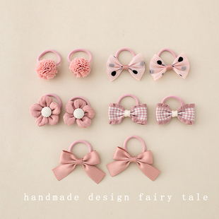 女宝宝粉色发圈婴儿蝴蝶结发饰儿童发绳头饰女童头绳2025小号皮筋