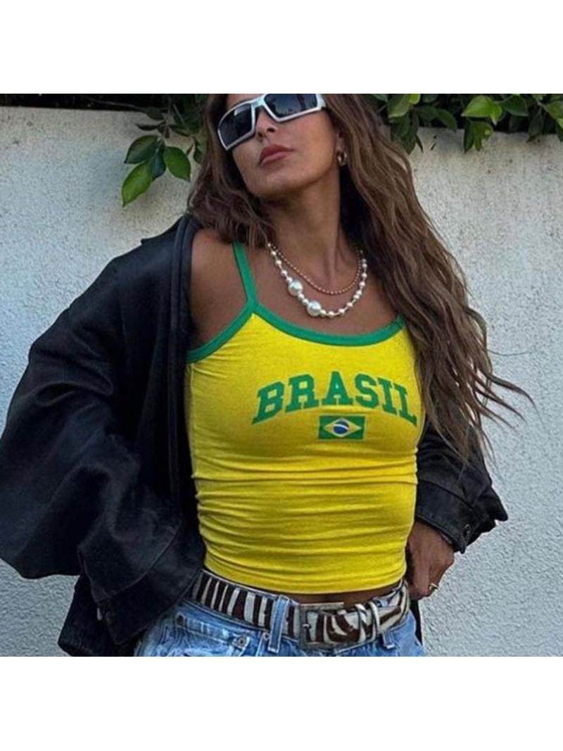 Spring women's short sleeved round neck casual letter printe