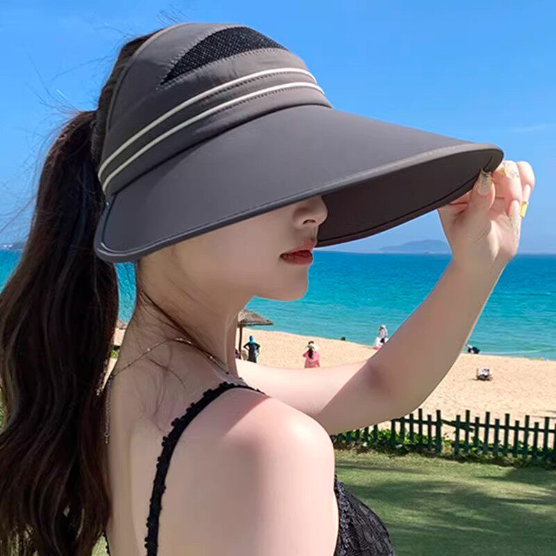 夏季女大檐空顶防晒显脸小遮阳帽