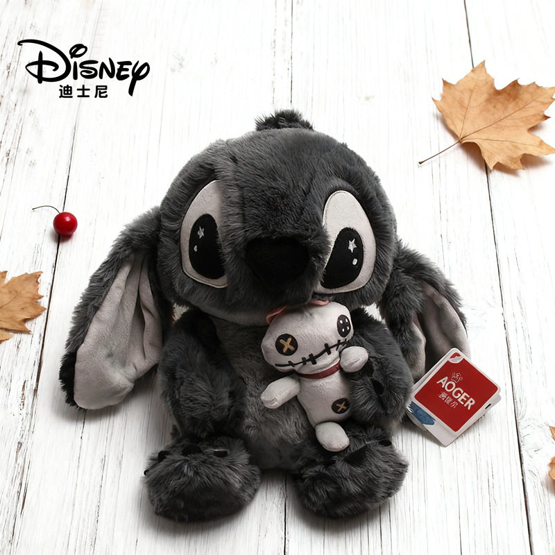 迪士尼正版夜色迷藏史迪奇公仔毛绒玩具新款老婆大人黑灰色史迪仔