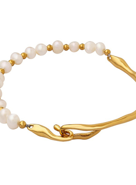 银星河新款S925纯银小众设计感不规则珍珠手链复古简约轻奢气质