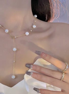 锁骨高端星星珍珠项链女轻奢小众新款爆款高级感颈链毛衣链巨温柔