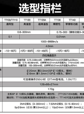 超声波测仪TT10/10TT100/1110/130/120/15/300/320A厚度厚测0试仪
