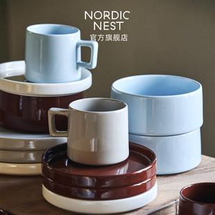 瑞典Scandi Living Taper堆感系列纯色餐具套装瓷器碗盘子马克杯