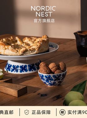 瑞典直邮Rorstrand Mon Amie蓝蝴蝶餐具陶瓷水壶饭碗托盘杯子奶壶