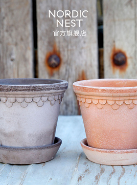 宝格仕BERGS哥本哈根系列天然陶土花盆透气盆多肉植物庭院阳台