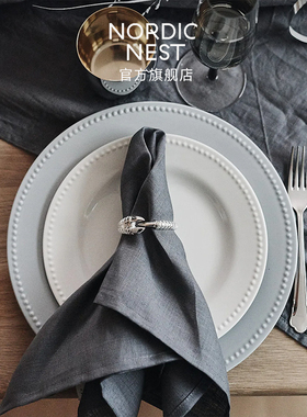 Scandi Living浮雕圆点Dots北欧极简高品质瓷器家用餐具碗盘套装