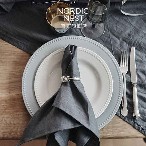 Scandi Living浮雕圆点Dots北欧极简高品质瓷器家用餐具碗盘套装