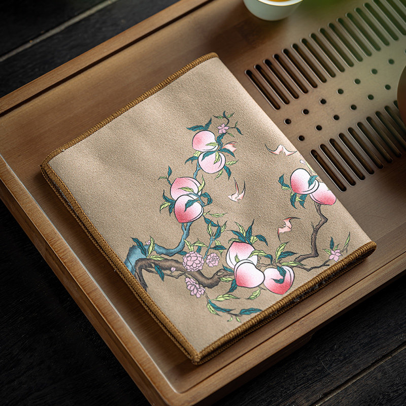 友爱高档加厚毛绒吸水茶巾彩绘禅意毛巾茶布专用茶桌布养壶抹布,餐饮具,茶巾,淘宝优惠券,粉丝福利购,淘宝优惠卷