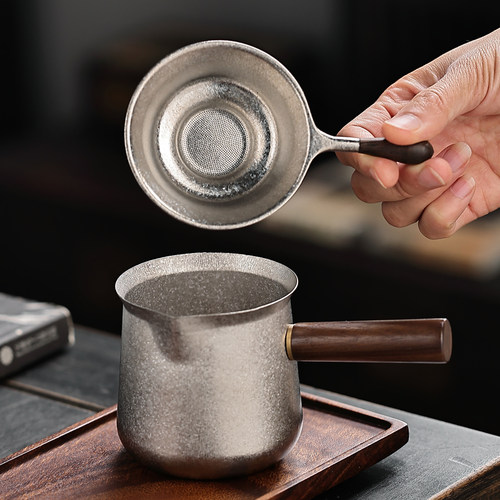 纯钛公道杯便携侧把一体茶漏钛分茶器茶壶茶海功夫茶具配件