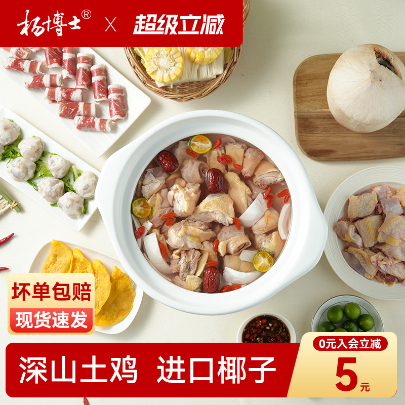 杨博士椰子鸡火锅正宗海南风味沙姜生鲜切散养土鸡蘸料配料全套