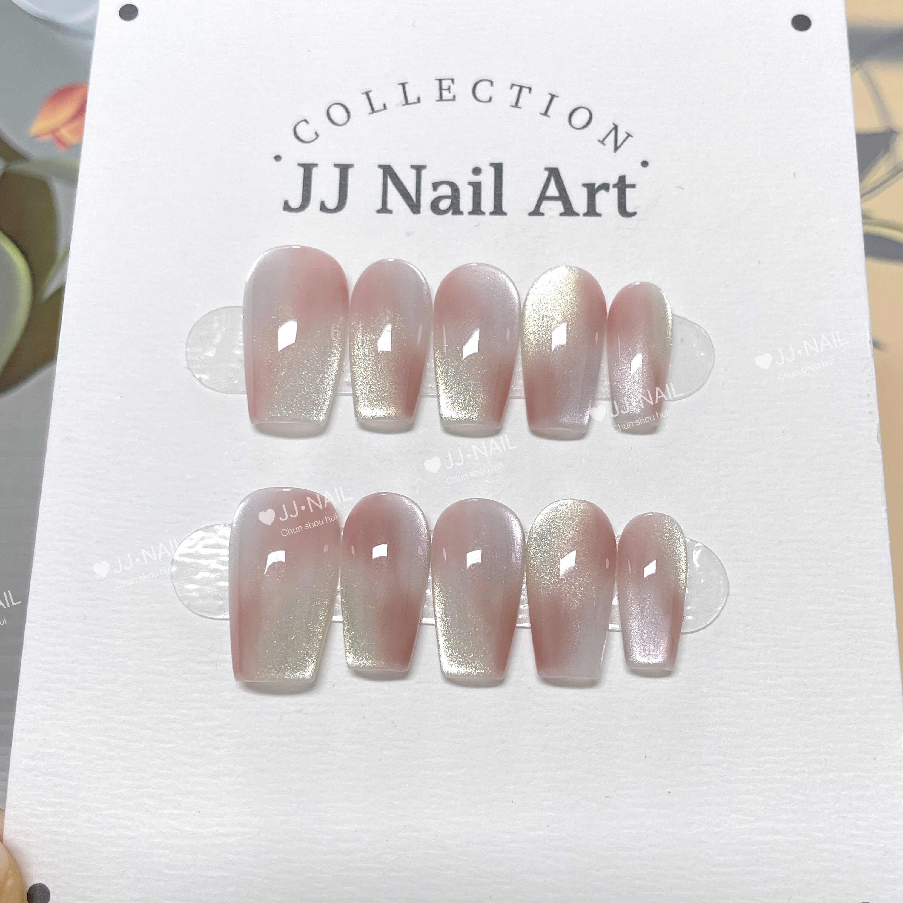 【月染成衣】追光裸色渐变猫眼中长款穿戴甲高级感美甲,彩妆/香水/美妆工具,穿戴甲/甲片,淘宝优惠券,粉丝福利购,淘宝优惠卷