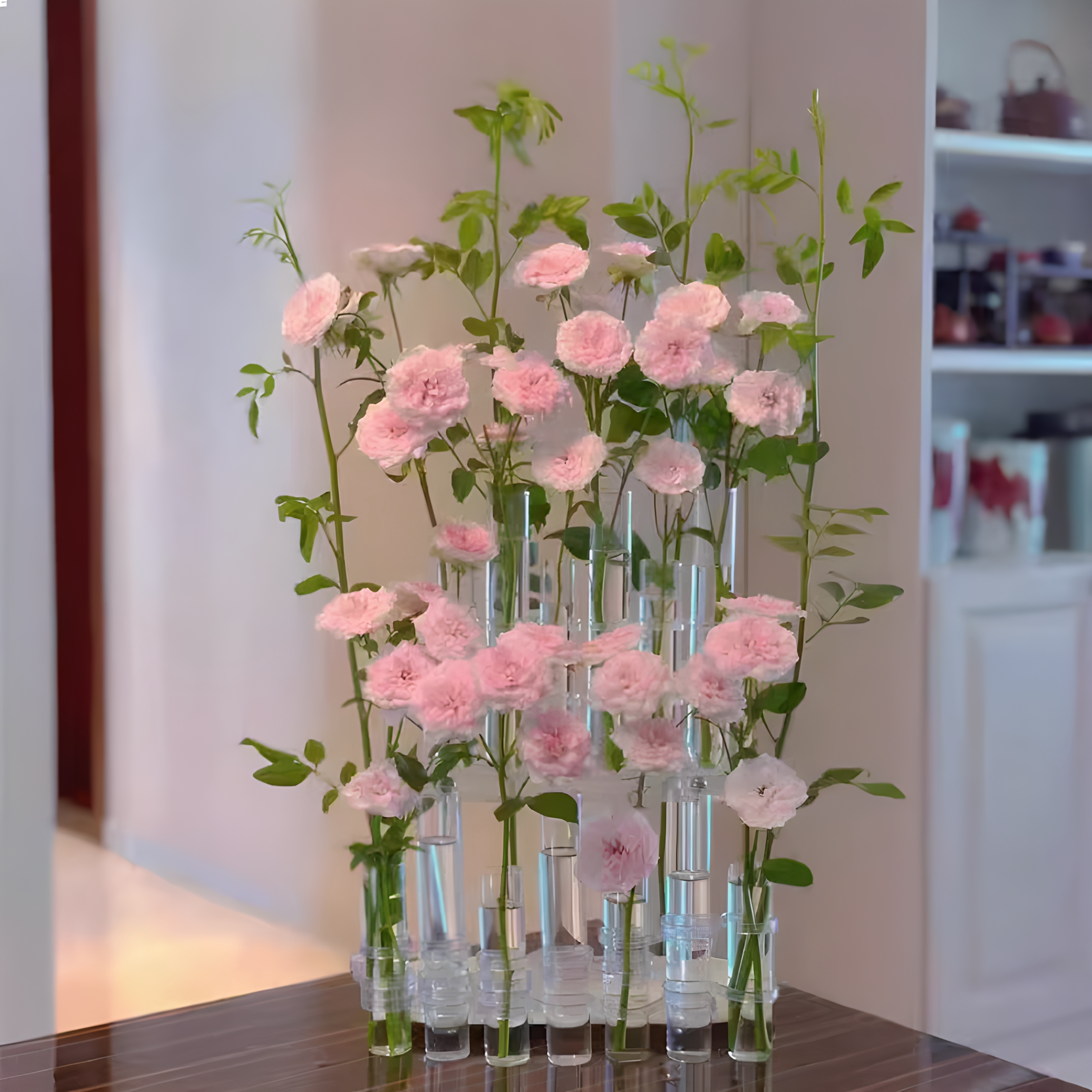 客厅轻奢玻璃试管花瓶插花摆件