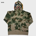 BH05 - Bp Layered Line Camo Shark Full Zip Hoodie Beige