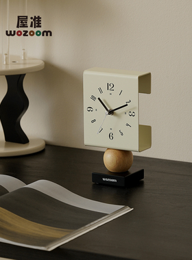 WOZOOM屋准桌面轻奢时钟摆件入户玄关摆台式钟表客厅创意装饰座钟