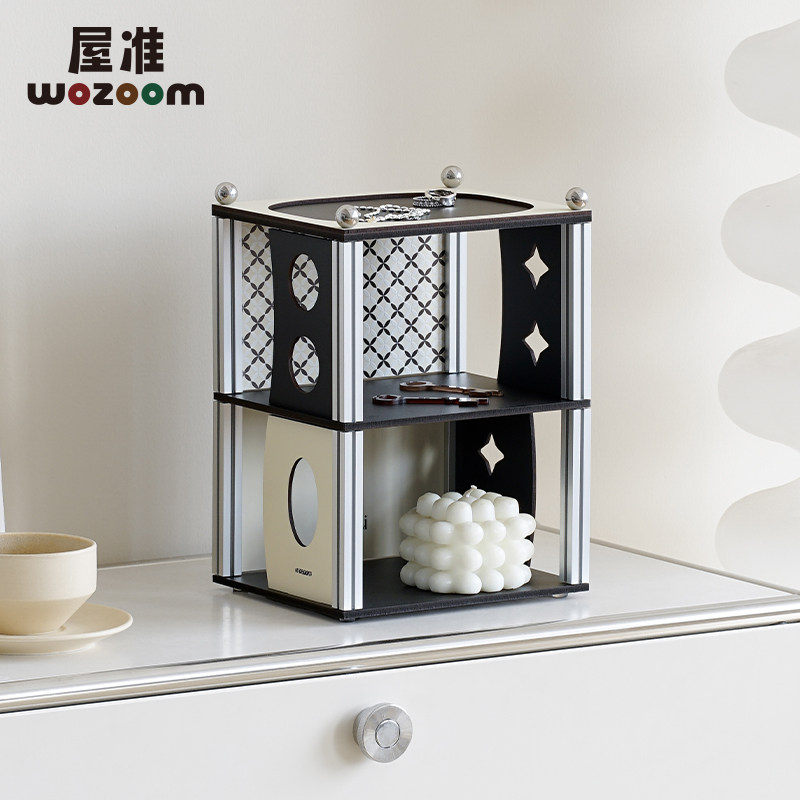 WOZOOM屋准韩国品牌桌面双层中古风置物架玄关钥匙收纳架装饰摆件