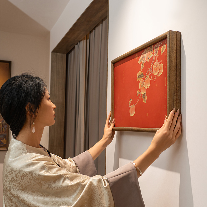 电表箱装饰画轻奢高级感大尺寸客厅配电箱M遮盖开关式实木艺术挂图片
