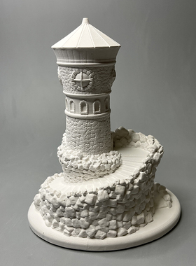 轻奢ins灯塔微景观创意艺术家B居装饰桌面扩香石氛围摆件石膏模型