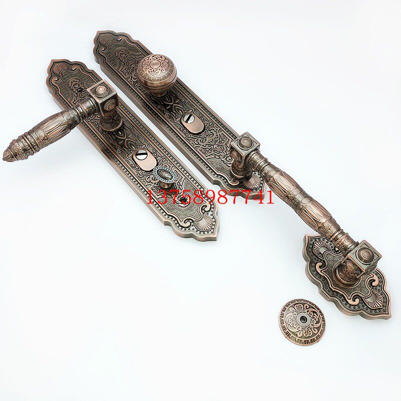 防盗门拉手豪华大门入户锁双开z门别墅手柄把手锁锌合金执手门锁