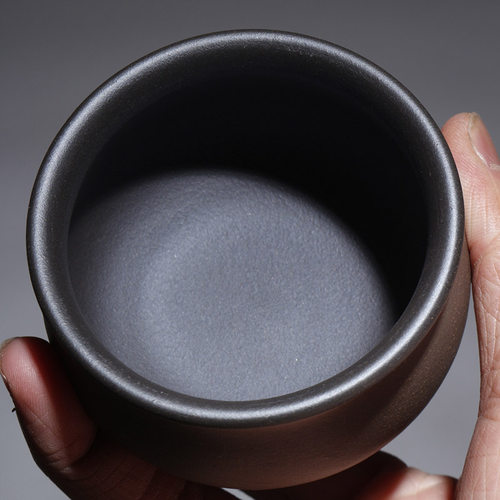 精品宜兴紫砂品茗杯 全手工主人杯原矿黑朱泥P单杯功夫小茶杯茶具