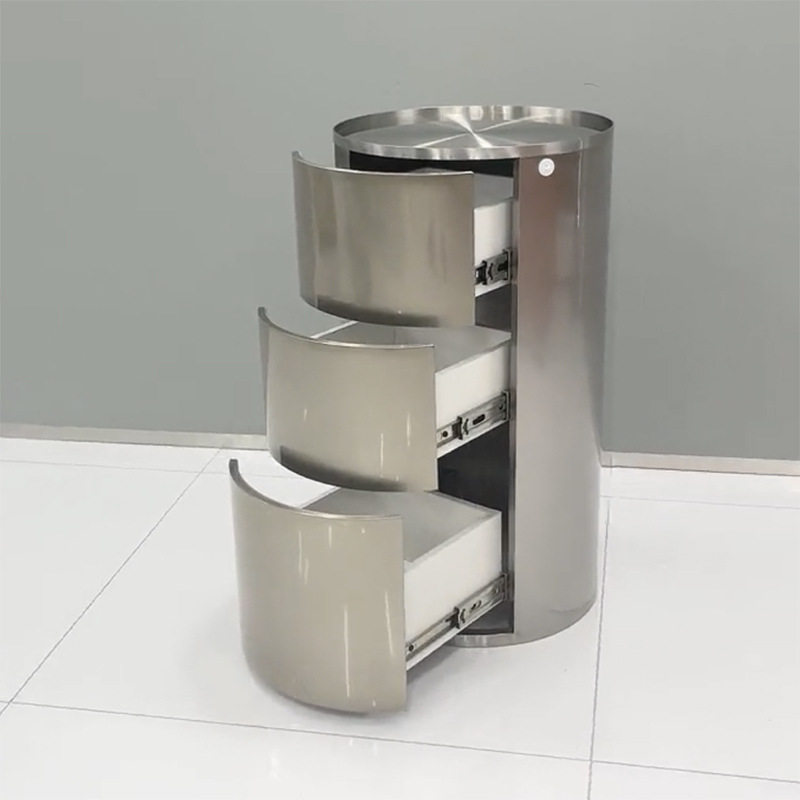 理发店不锈钢三层收纳工具柜