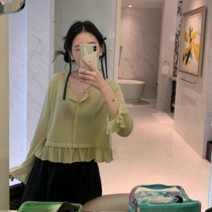 uungchuuu 天丝羊毛条纹短款 开衫 上衣 25SS