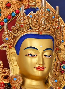 快速发货大千善缘 尼泊尔进口全手工F铜鎏金1尺地藏王菩萨佛像密