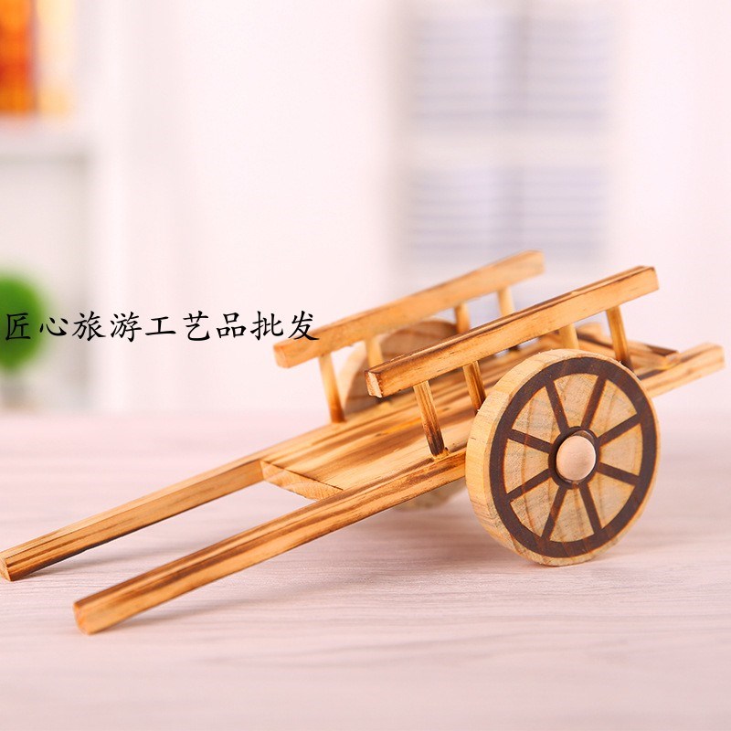 速发木制仿古混用车 平板手推车 儿童模型玩具车 木质工艺品摆件