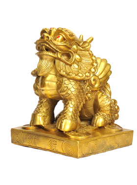 快速发货黄铜貔貅摆p件一对皮丘休店铺客厅办公室开业礼品