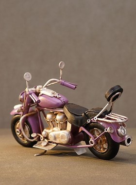 快速发货铁艺复古摩托车模型摆件个性创意家居客T厅软装饰品电视