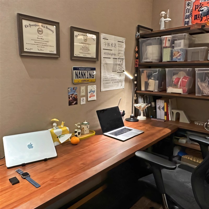 速发实木大板公人电脑桌桌式卧室家用办双桌大长书台工作台两人电