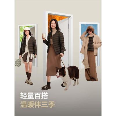 正品热销爆款波司登新款轻薄保暖羽绒服女士圆领可变内胆短款便携
