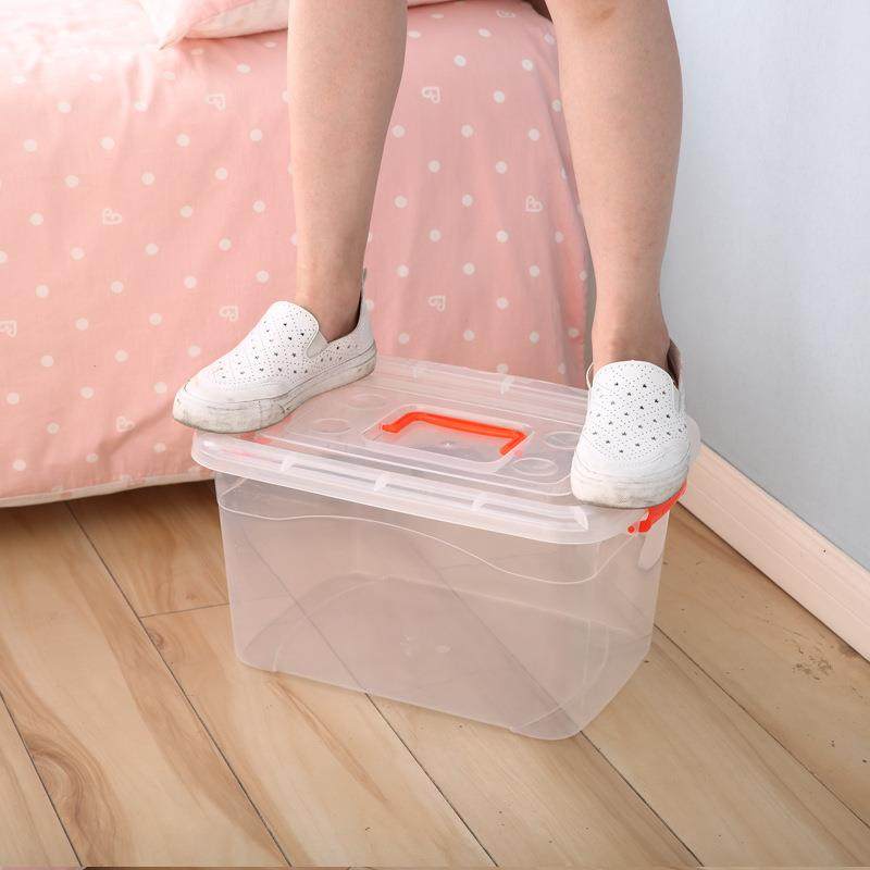 大号透明杂物玩具收纳箱手提带盖袜子整理箱化妆品有盖储物收纳盒