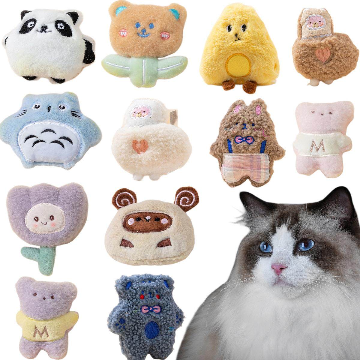 跨境厂家猫咪毛绒玩偶玩具内含猫薄荷玩偶耐撕咬的陪伴宠物用品