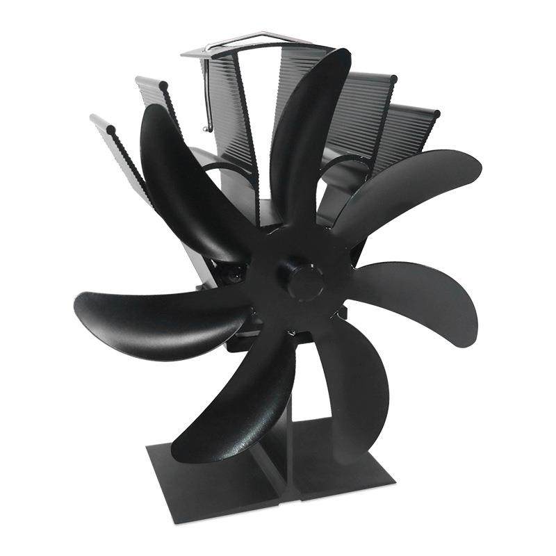 新款七叶片循环驱热自启立式无需插电无电池壁炉风扇静音