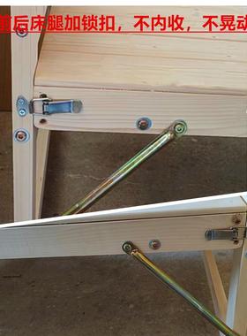 A5L实木折叠拼接床加宽加长床松木床架儿童单人床可定做床边床折