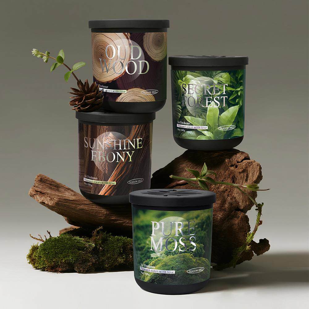 暗系列木质无火香薰车载固体香膏空气清新剂家用清香净化香熏芳香