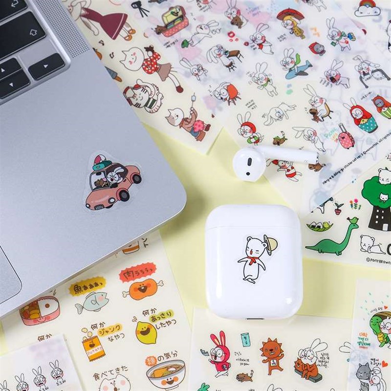 Cartoon Animal Traonsparent PVC Sticker DIY Hand Account Jou