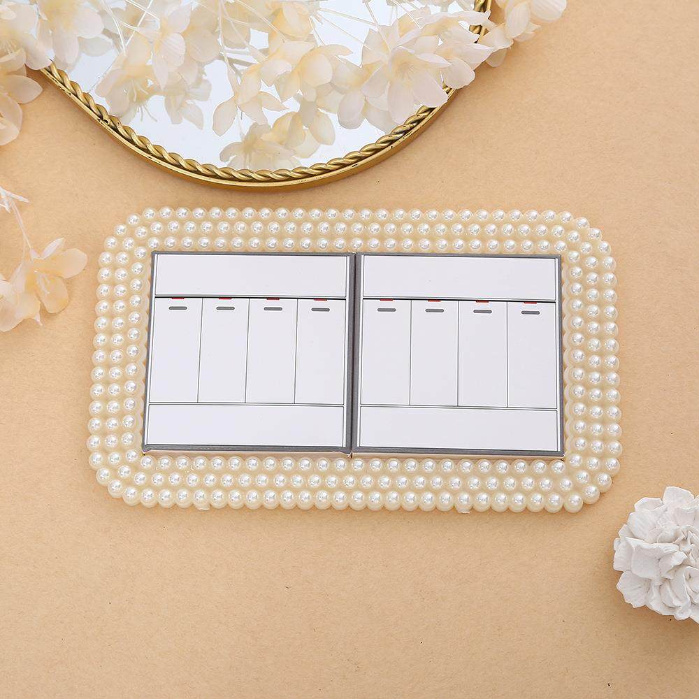 欧式创意塑料珍珠白86型开关贴开关套家居专用墙贴厂家直销开关罩