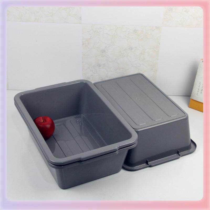 3YK加厚塑料盆灰色方盆洗碗盆清洁盆收纳盆周转盆子酒店餐馆收碗