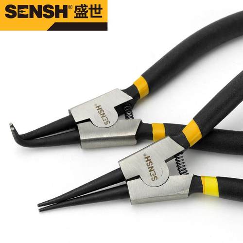 盛世工具五金卡簧钳内卡外卡外卡直嘴外卡弯嘴7寸钳子卡簧