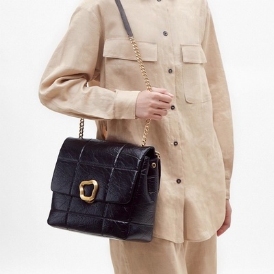 山下有树大中小号巧克力包系列云吞锁扣植鞣牛皮休闲链条小方包女