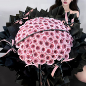 乌梅子酱52朵鲜花99朵玫瑰送女友生日花束速递同城配送全国广州店